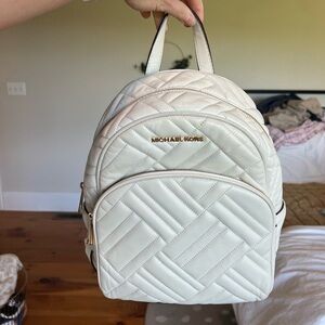 Micheal Kors ivory leather backpack